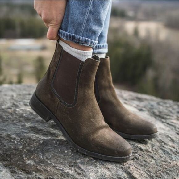 Thursday Boot Company Duchess Women's Chelsea Boot Dark Olive Suede Size 8 - Picture 1 of 12